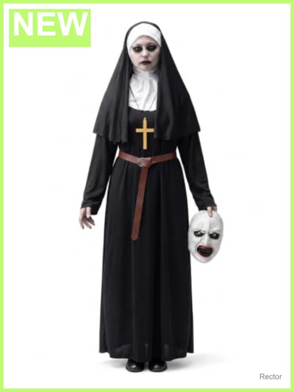 Unisex Nun Costume Scary Mask Adult Halloween Cosplay